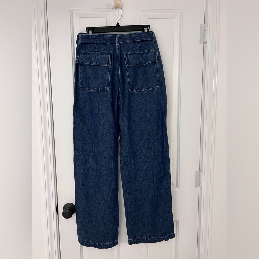 NWT Madewell Belted Wide-Leg Cargo Jeans - Picture 2 of 4